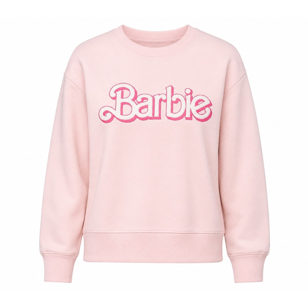Barbie Grayson Threads Sweatshirt Womens Medium Pink Graphic Logo Barbiecore Y2K